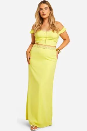Boohoo Plus Geweven Maxi Rok