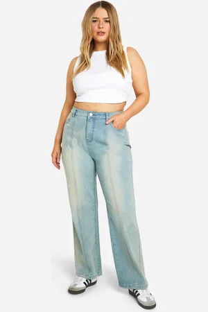 Boohoo Plus Gebleekte Jeans Met Gesplitste Kont