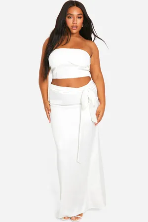Boohoo Plus Satijnen Maxi Rok