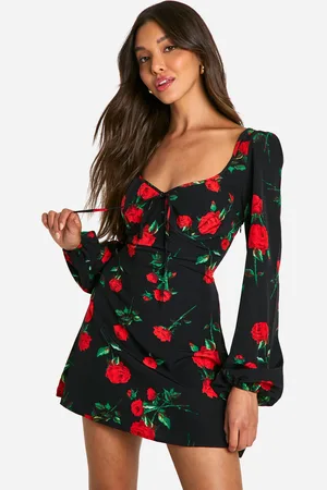 Boohoo Bloemenprint Melkmeisjes Mini Jurk