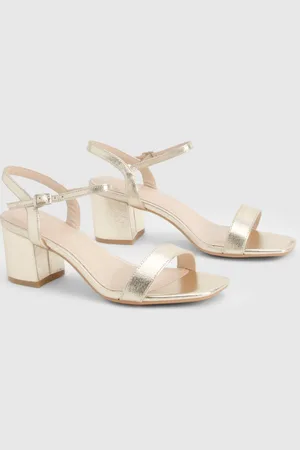 Boohoo Lage Tweedelige Metallic Blokhakken