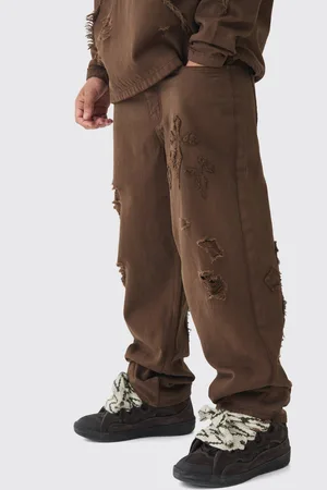 Boohoo Gekruiste Baggy Dirty Wash Jeans