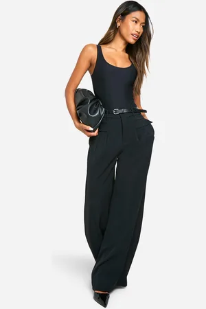 Boohoo Wide Leg Broek Met Ceintuur