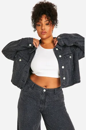 Boohoo Plus Versleten Spijkerjas