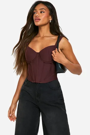 Boohoo Strakke Corset Top Met Cup Detail