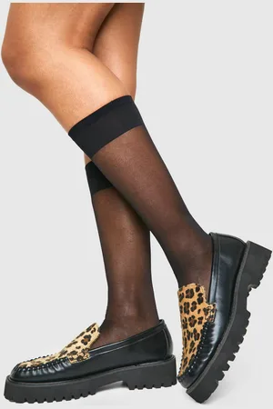 Boohoo Dikke Contrasterende Luipaardprint Loafers