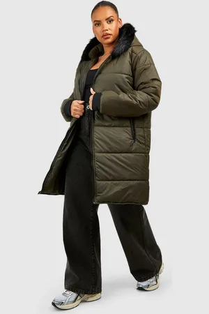 Boohoo Plus Parka Jas Met Faux Fur Zoom