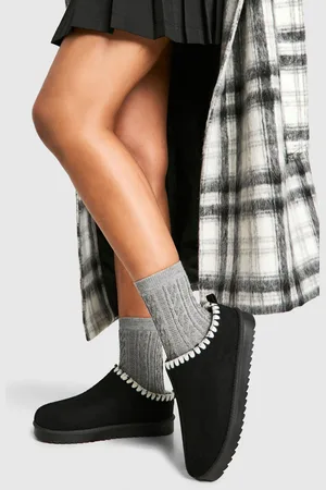Boohoo Warme Muiltjes Met Stiksels