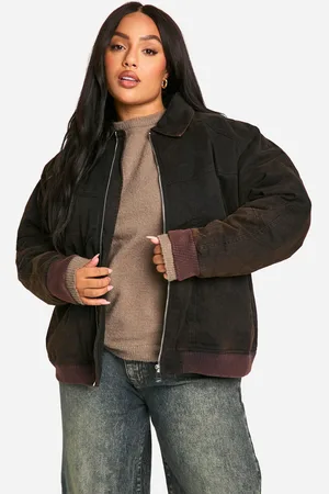 Boohoo Plus Gebleekt Vintage Bomberjack