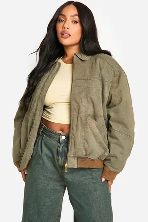 Boohoo Plus Gebleekt Vintage Bomberjack