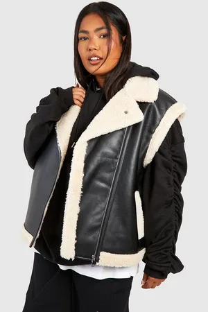 Boohoo Plus Nepleren Bodywarmer Met Teddy Zoom