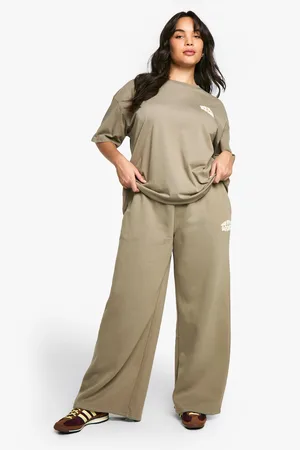 Boohoo Plus Dsgn Studio Sport Joggingbroek Met Reliëf En Rechte Pijpen