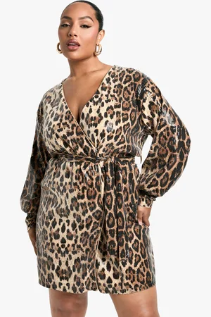 Boohoo Plus Wikkeljurk Met Pailletten