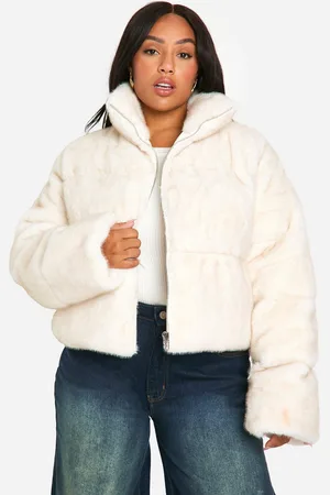 Boohoo Plus Gewatteerde Faux Fur Jas