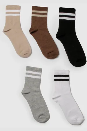 Boohoo Monochrome Gestreepte Sportsokken (5 Paar)