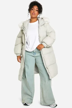 Boohoo Plus Gewatteerde Parka Jas Met Faux Fur Capuchon