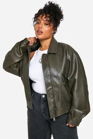 Boohoo Plus Nepleren Vintage Look Bomberjack