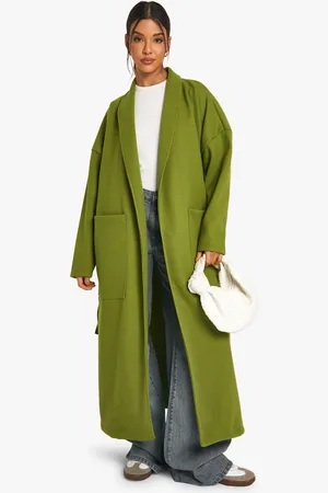 Boohoo Nepwollen Jas Met Ceintuur