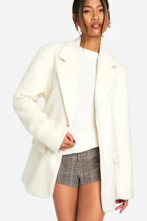 Boohoo Nepwollen Jas Met Ceintuur