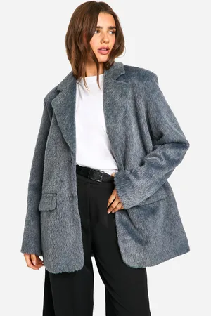 Boohoo Nepwollen Jas Met Ceintuur