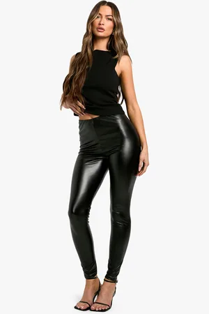 Boohoo Pu Leggings Met Hoge Taille