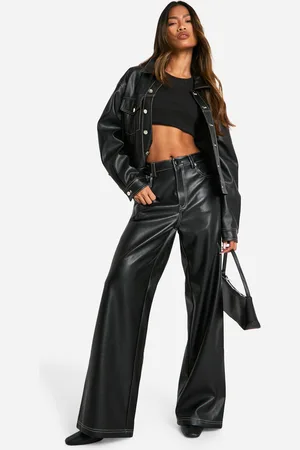 Boohoo Nepleren Broek Met Contrasterende Stiksels