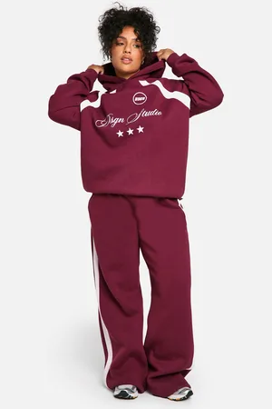 Boohoo Plus Geribbelde Contrasterende Dsgn Studio Joggingbroek