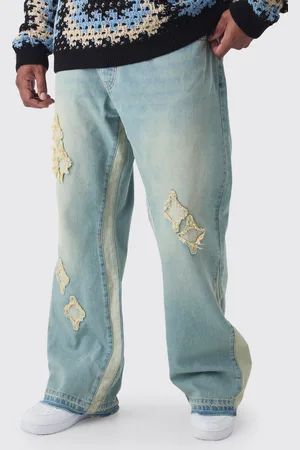 Boohoo Plus Flared Slim Fit Jeans Met Panelen En Gusset