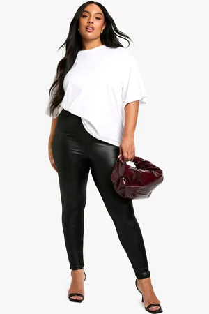 Boohoo Plus Pu High Waist Leggings