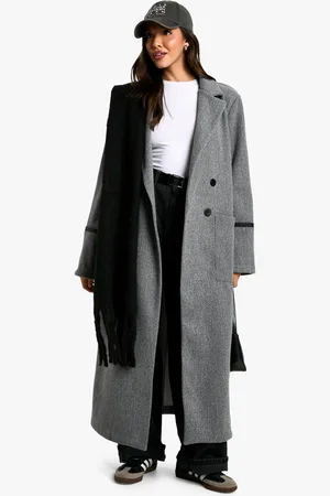 Boohoo Oversized Nepwollen Jas Met Nepleren Zoom