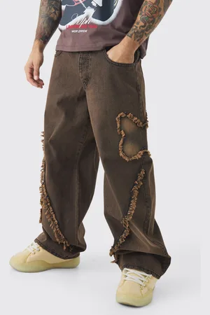 Boohoo Onbewerkte Baggy Vlinder Jeans