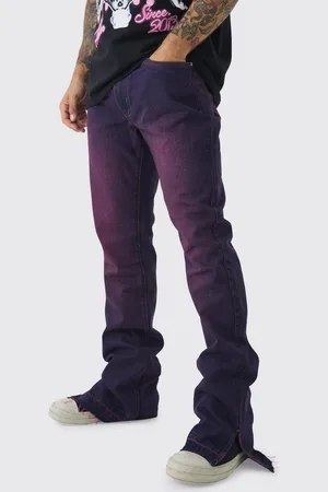Boohoo Onbewerkte Donker Roze Getinte Flared Slim Fit Jeans