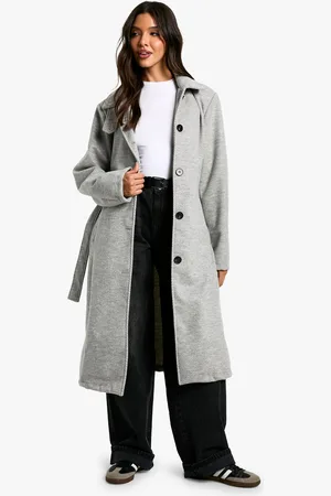 Boohoo Nepwollen Jas Met Ceintuur