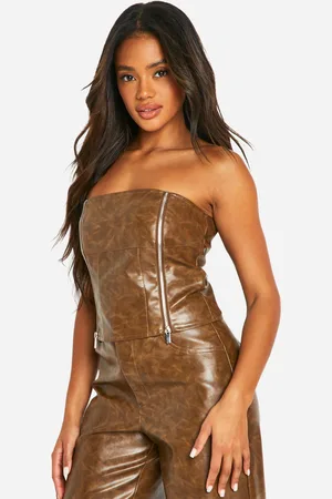 Boohoo Gebleekte Nepleren Korset Met Rits Detail