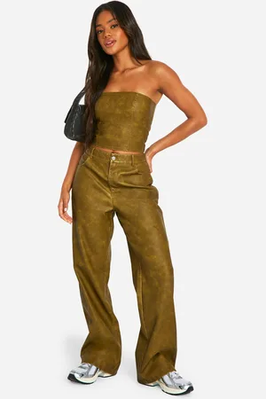 Boohoo Gebleekte Nepleren Broek Met Rechte Pijpen