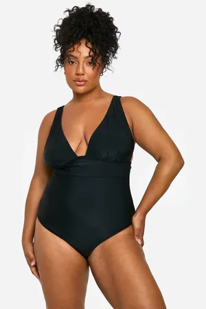 Boohoo Plus Corrigerend Badpak Met Laag Decolleté