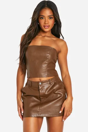 Boohoo Nepleren Bandeau Korset Top