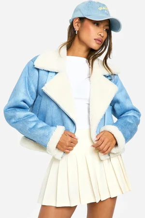 Boohoo Korte Spijkerjas Aviator Jacket