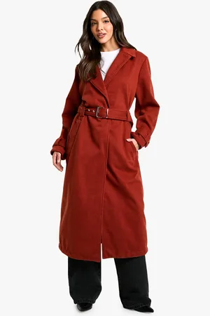 Boohoo Nepwollen Maxi Jas Met Ceintuur