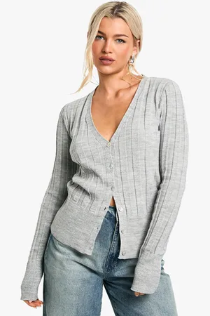 Boohoo Dikke Geribbelde Gebreide Lurex Cardigan