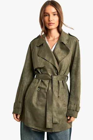 Boohoo Nep Suède Trenchcoat