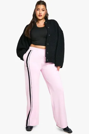 Boohoo Plus Tricot Joggingbroek Met Zijstreep