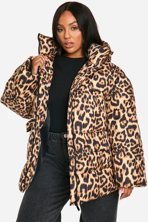 Boohoo Plus Oversized Gewatteerde Luipaardprint Jas