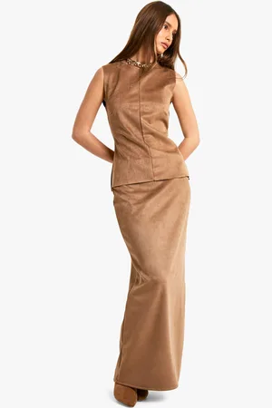 Boohoo Suède Maxi Rok