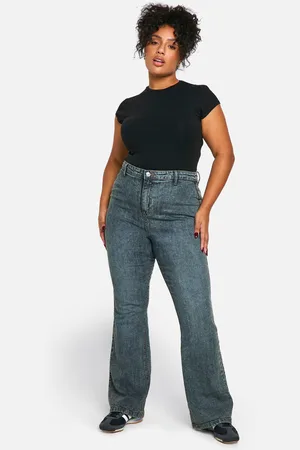 Boohoo Plus Flared Booty Boost High Rise Jeans