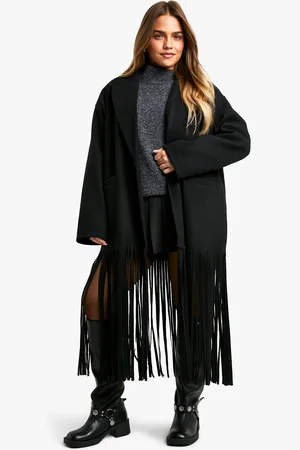Boohoo Petite Gerafelde Wollen Jas