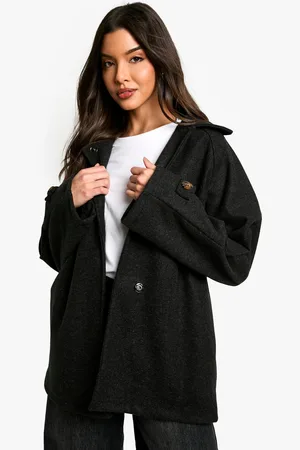 Boohoo Asymmetrische Nepwollen Jas