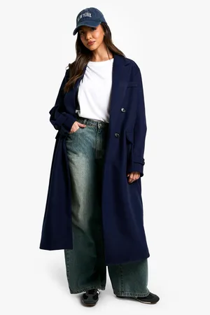 Boohoo Oversized Nepwollen Jas Met Manchette Detail
