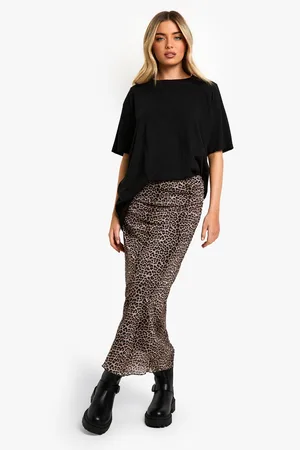 Boohoo Chiffon Luipaardprint Midaxi Rok