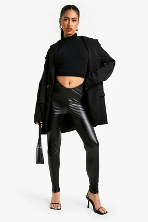 Boohoo Pu Leggings Met Geplooide Kont